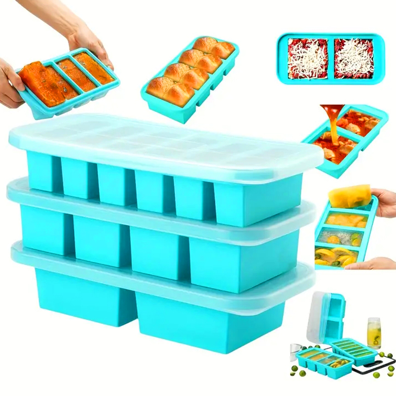 Food Storage Oven Safe - 2 or 3-piece Silicone Freezer Tray
