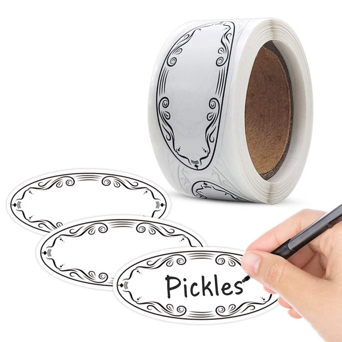 Food Storage Labels - 150Pcs Oval Canning Labels for Food