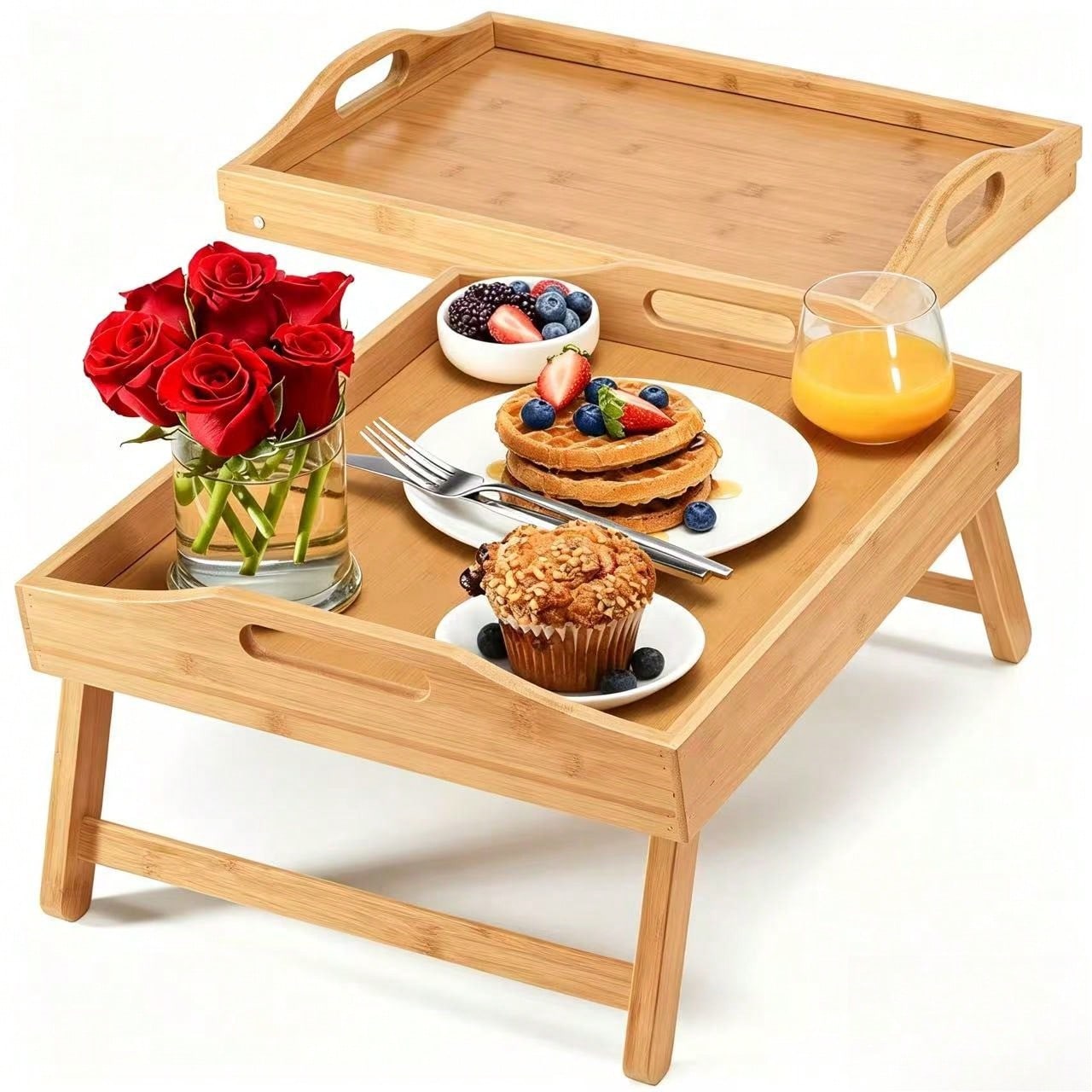 Bed Table Tray, Wooden Breakfa - огляд і ціна Food Storage Oven Safe