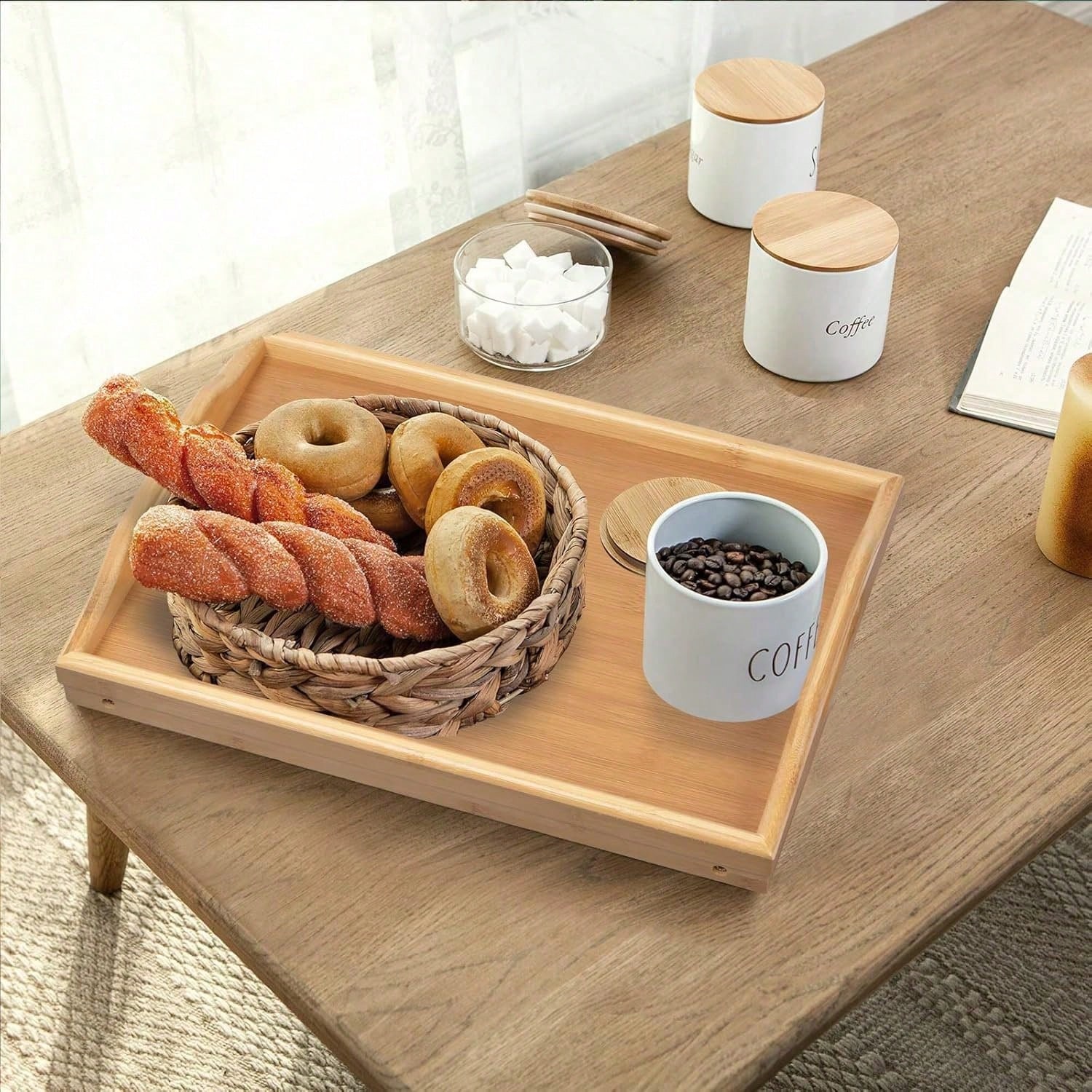 Bed Table Tray, Wooden Breakfa - огляд і ціна Food Storage Oven Safe