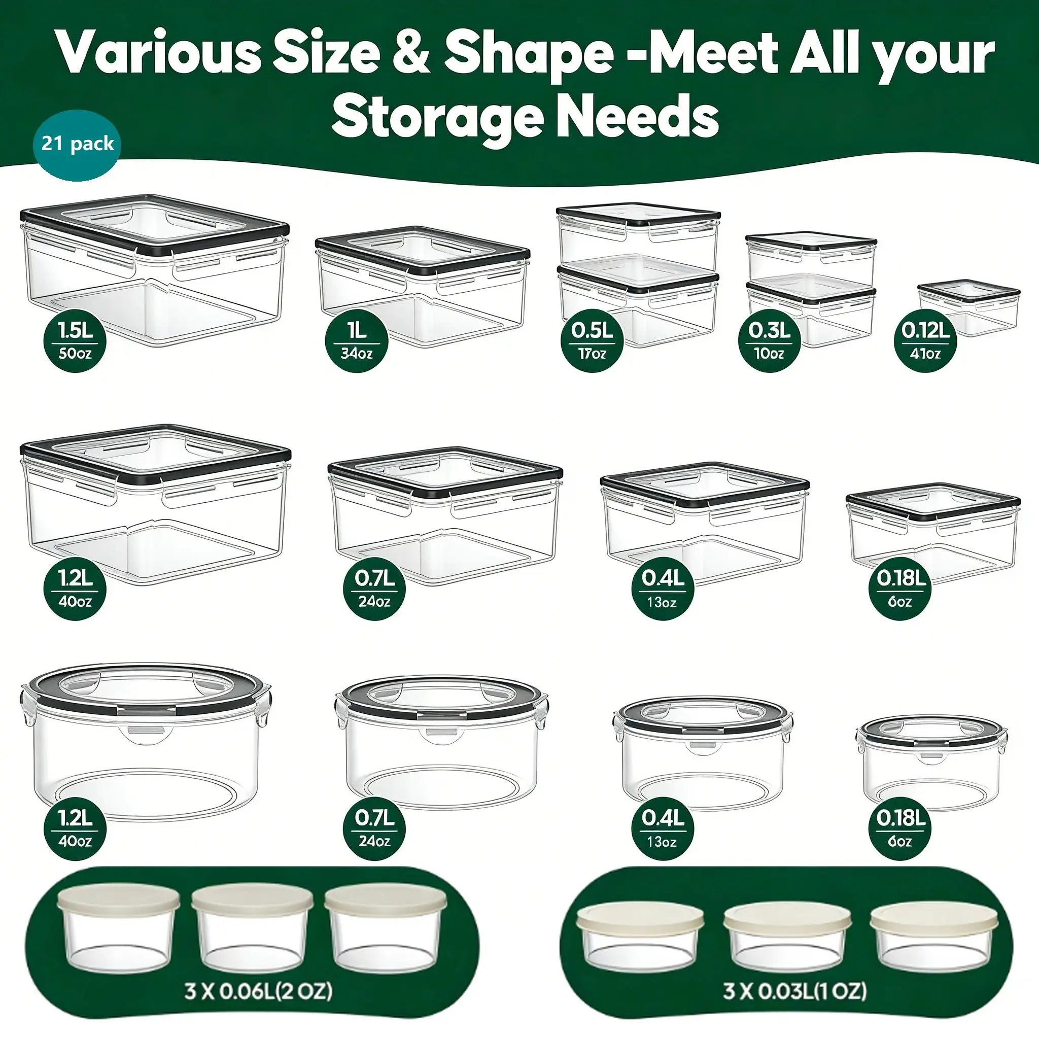 40/42/50/52/62Pcs Large Airtig - огляд і ціна Food Storage Meals