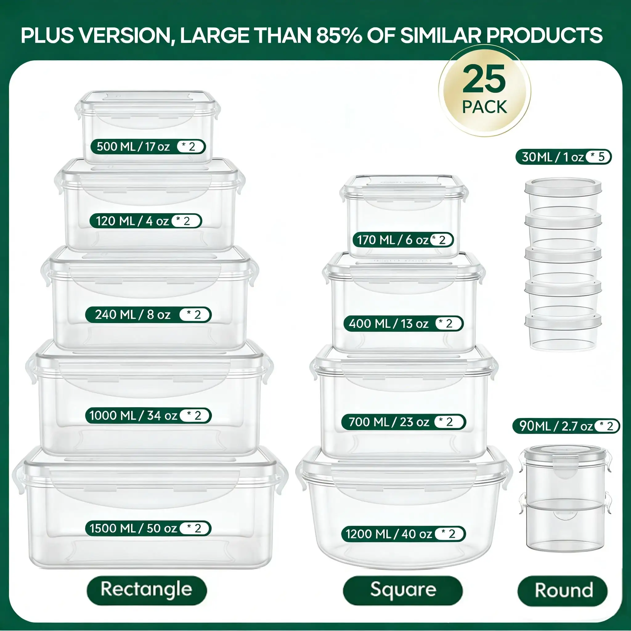 40/42/50/52/62Pcs Large Airtig - огляд і ціна Food Storage Meals