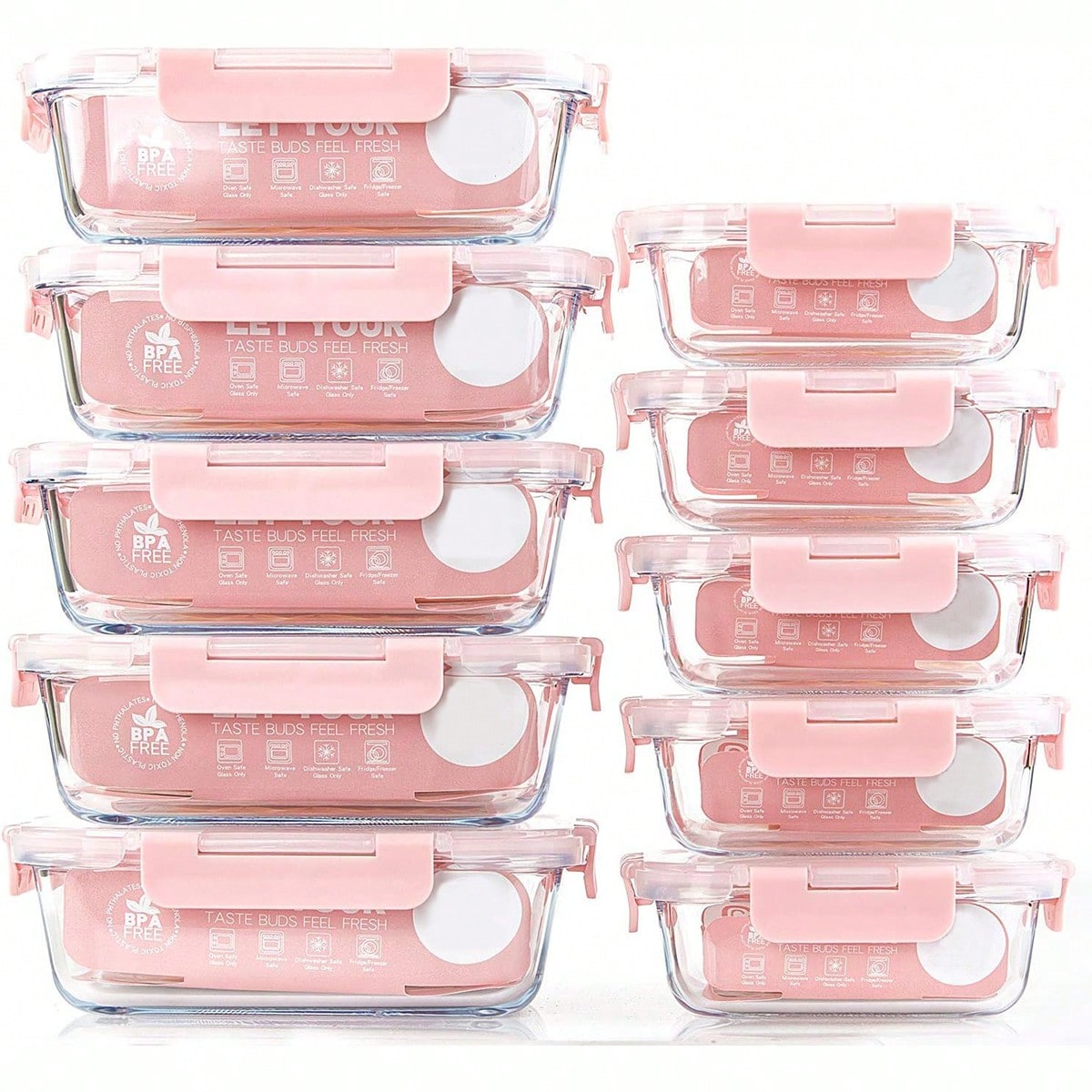 10 Pack Glass Meal Prep Contai - огляд і ціна Food Storage Meals