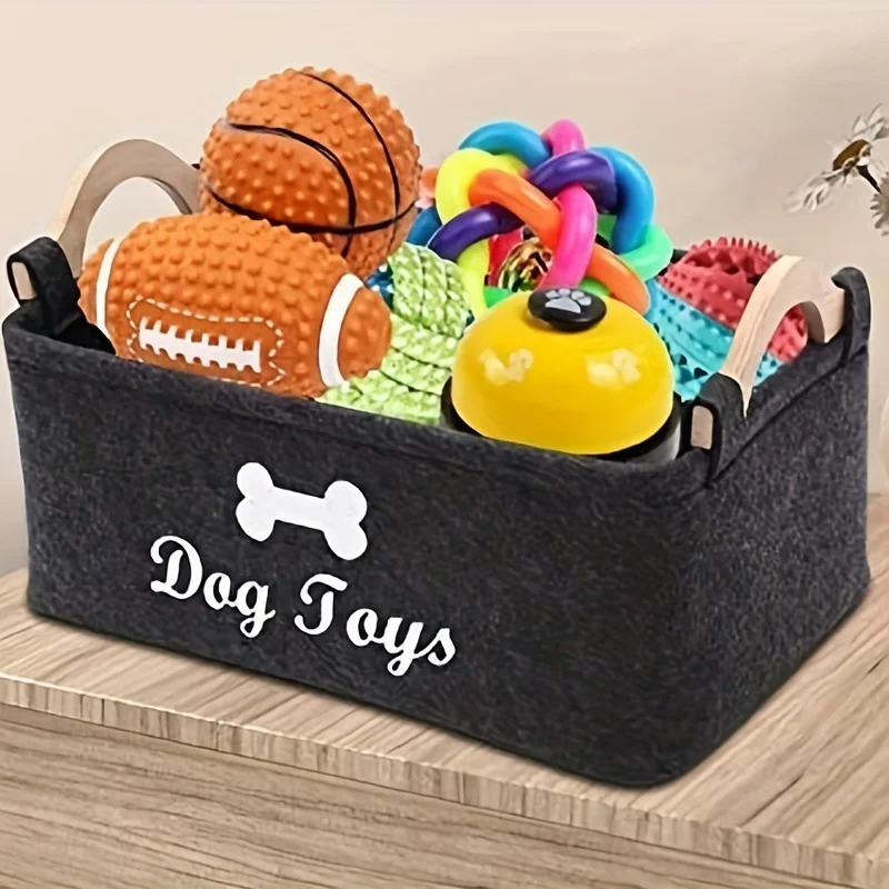 1pc Felt Pet Toy Box, Dog Toy  - огляд і ціна Food Storage With Dividers