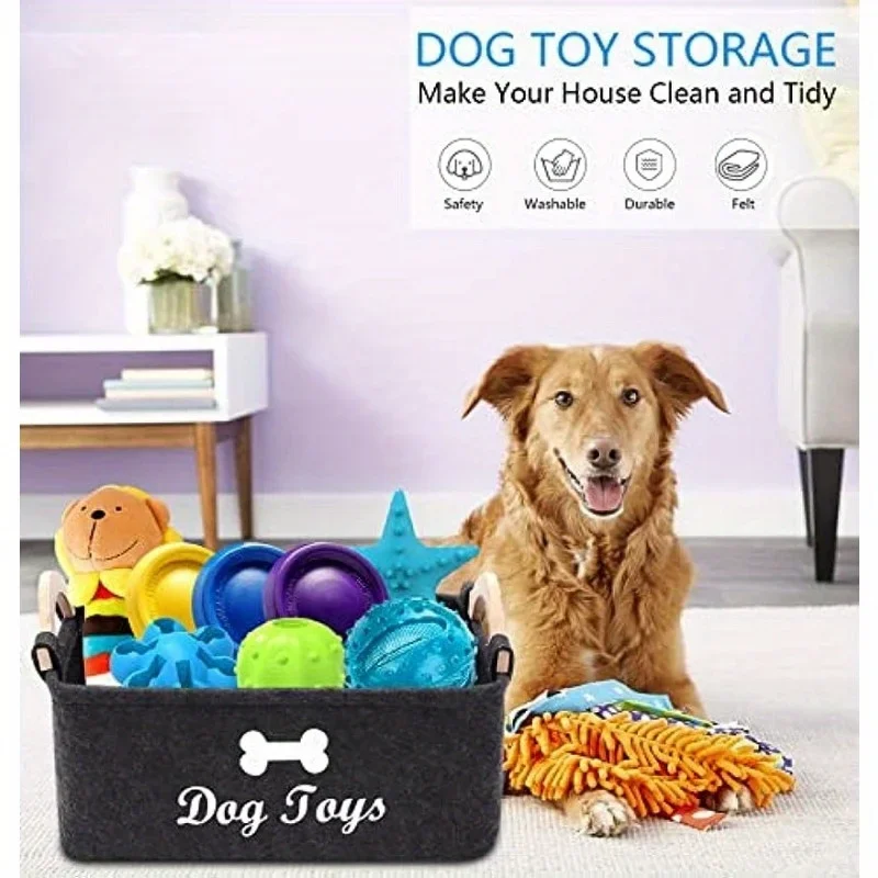 1pc Felt Pet Toy Box, Dog Toy  - огляд і ціна Food Storage With Dividers